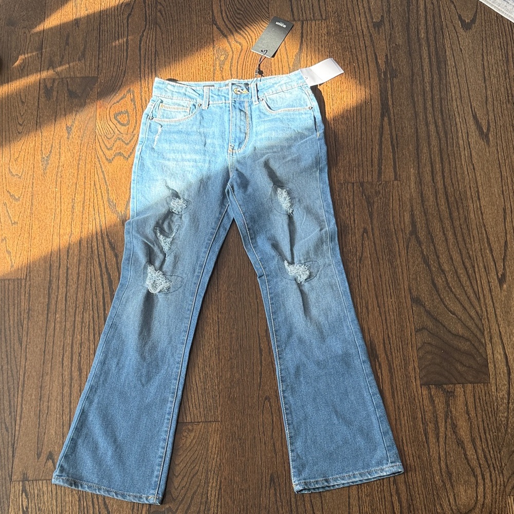 Hudson Jeans Light Blue Distressed Flare Jeans